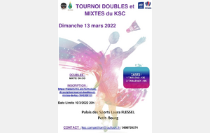Tournoi de doubles et Mixte à Petit-Bourg.